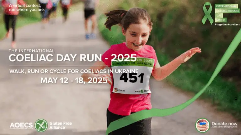 Fes un donatiu per la “Cursa virtual per a la celiaquia 2025” de l’AOECS i ajuda a Ucraïna